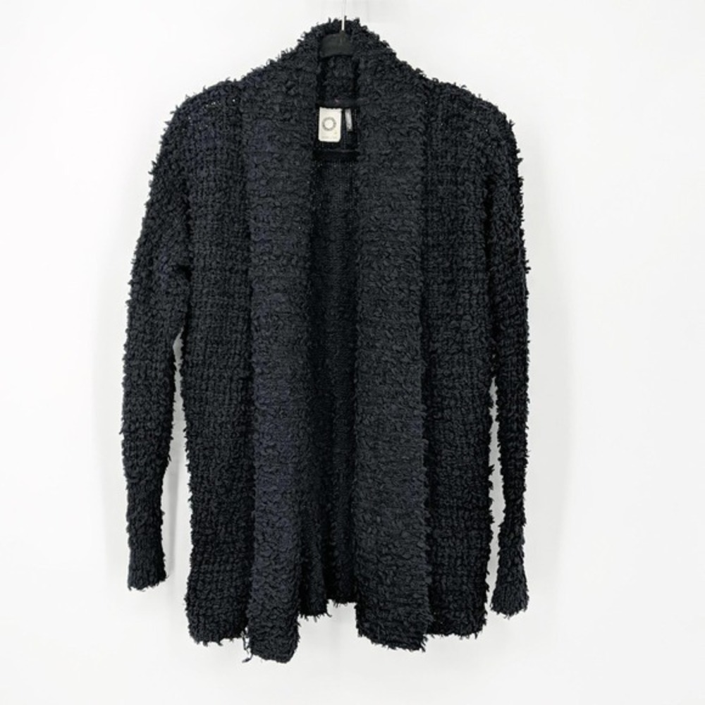 Anthro Akemi + Kin Bernadette Shaggy Open Front‎ Cardigan Black Women's Size XS
